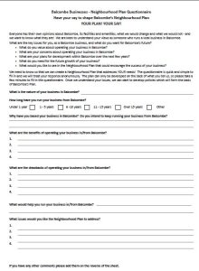 Appendix E Business Questionnaire