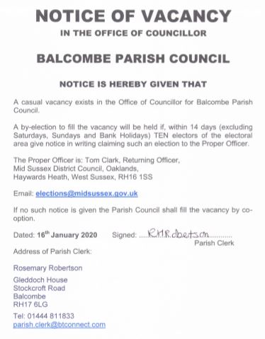 Notice of Vacancy 2020